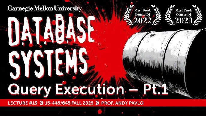 Titelbild för "Database Systems: Query Execution - Pt.1" med en oljetunna.